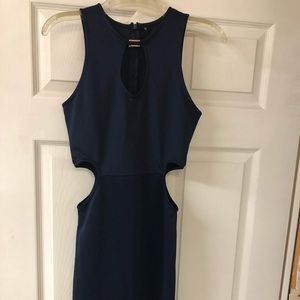 Navy blue dress with cutout sides